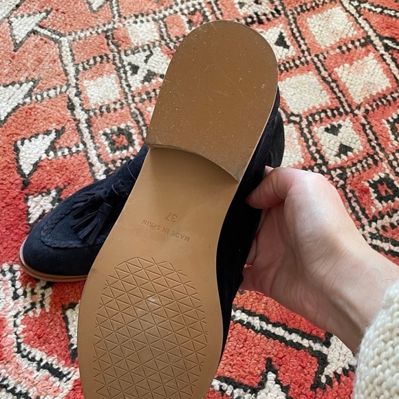 Blue suede tassel loafers - Picture 4 of 5
